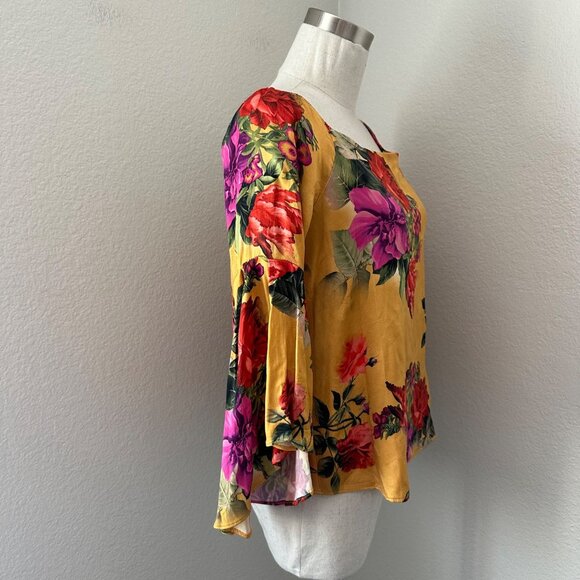 Alice + Olivia Shera Pullover Off Shoulder Blouse Trumpet Sleeve Contemporary Fi - Picture 5 of 13